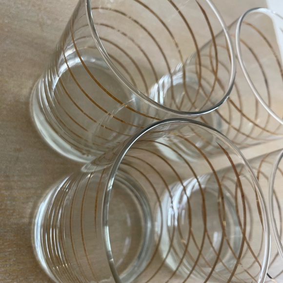 Kraftware MCM Gold Ribbon Swirl Glassware/Barware - set of 4 - Picture 10 of 12
